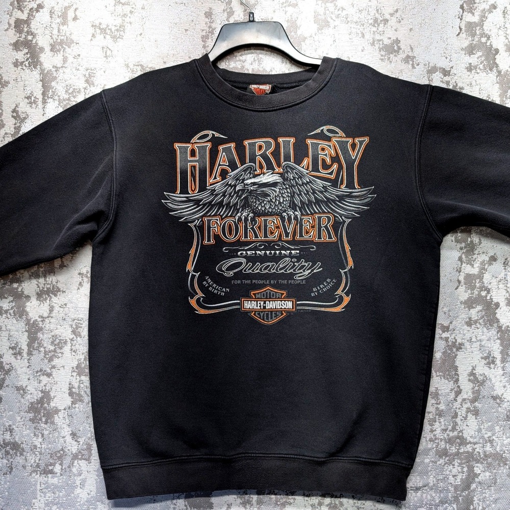Harley-Davidson 2011 Sacramento California Eagle Graphic Sweatshirt Mens M Black